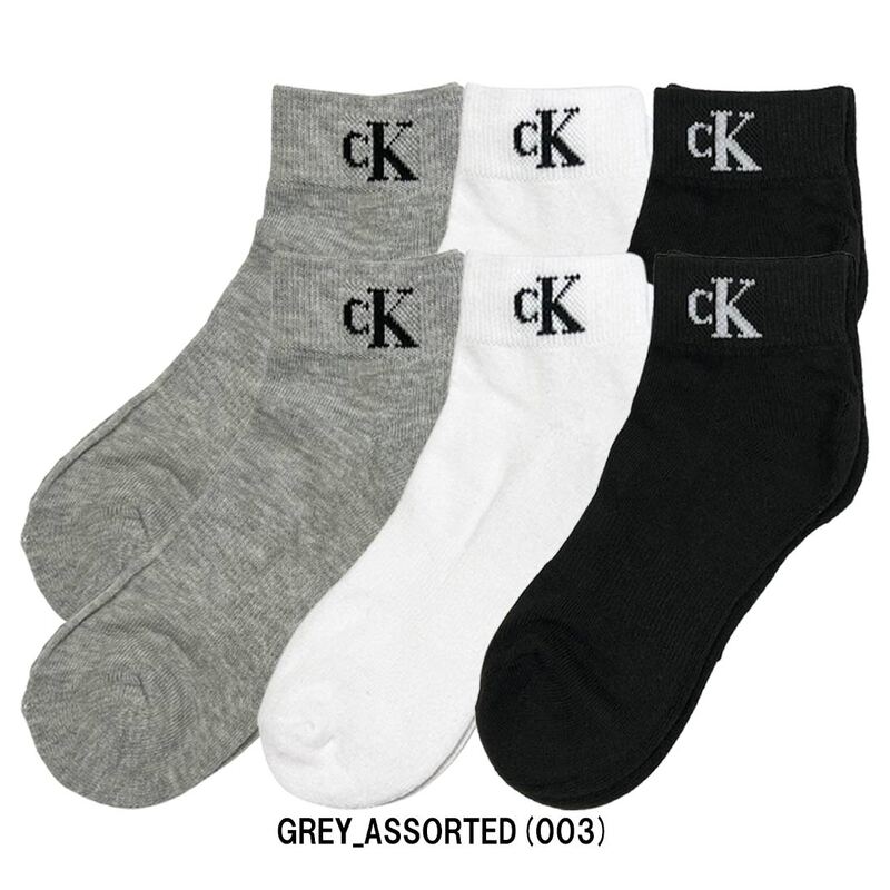 Calvin Klein(カルバンクライン)ck レディース ソックス 靴下 6足組 クォーター丈 クッション ロゴ ワンポイント アソート 女性用 CVW221QT04