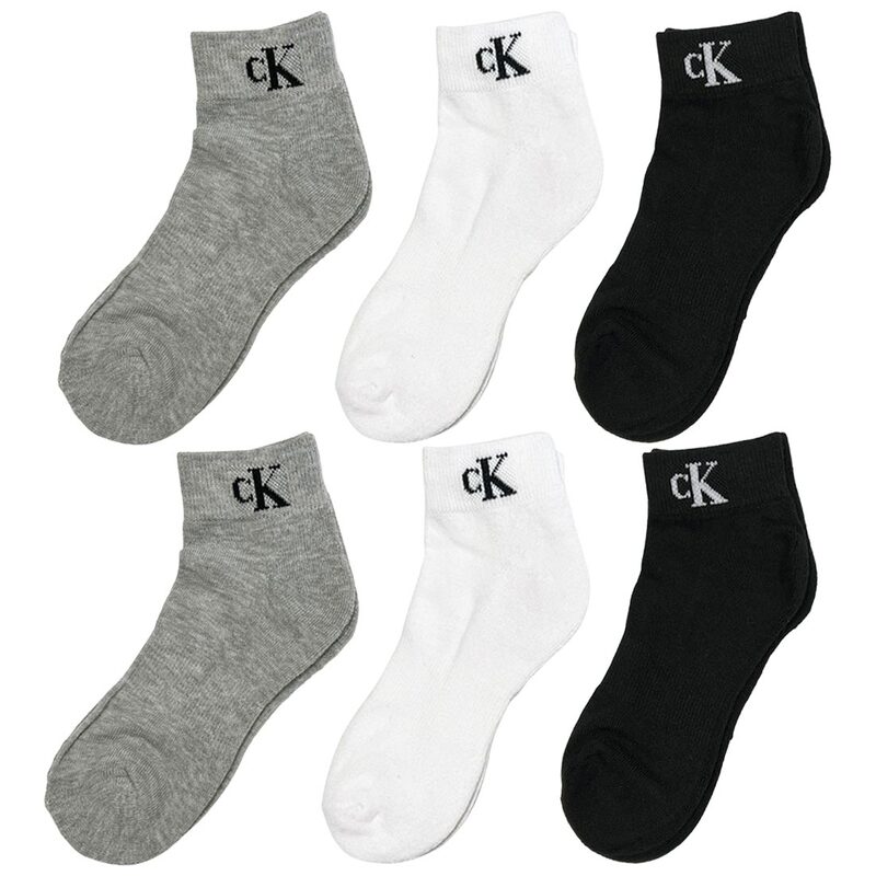 Calvin Klein(カルバンクライン)ck レディース ソックス 靴下 6足組 クォーター丈 クッション ロゴ ワンポイント アソート 女性用 CVW221QT04