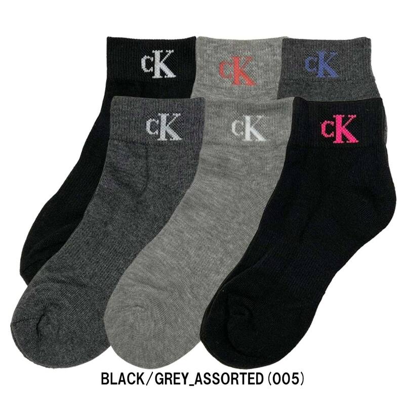 Calvin Klein(カルバンクライン)ck レディース ソックス 靴下 6足組 クォーター丈 クッション ロゴ ワンポイント アソート 女性用 CVW221QT04