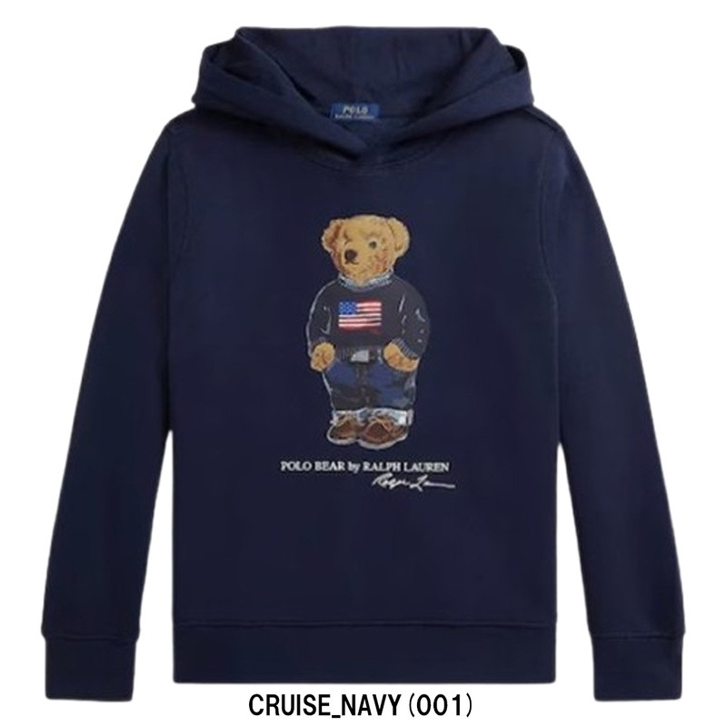 POLO RALPH LAUREN(ポロ ラルフローレン)キッズ スウェット トレーナー トップス フード付 長袖 裏起毛 ポケット 子供用 ポロベア くま ギフト 323A10529