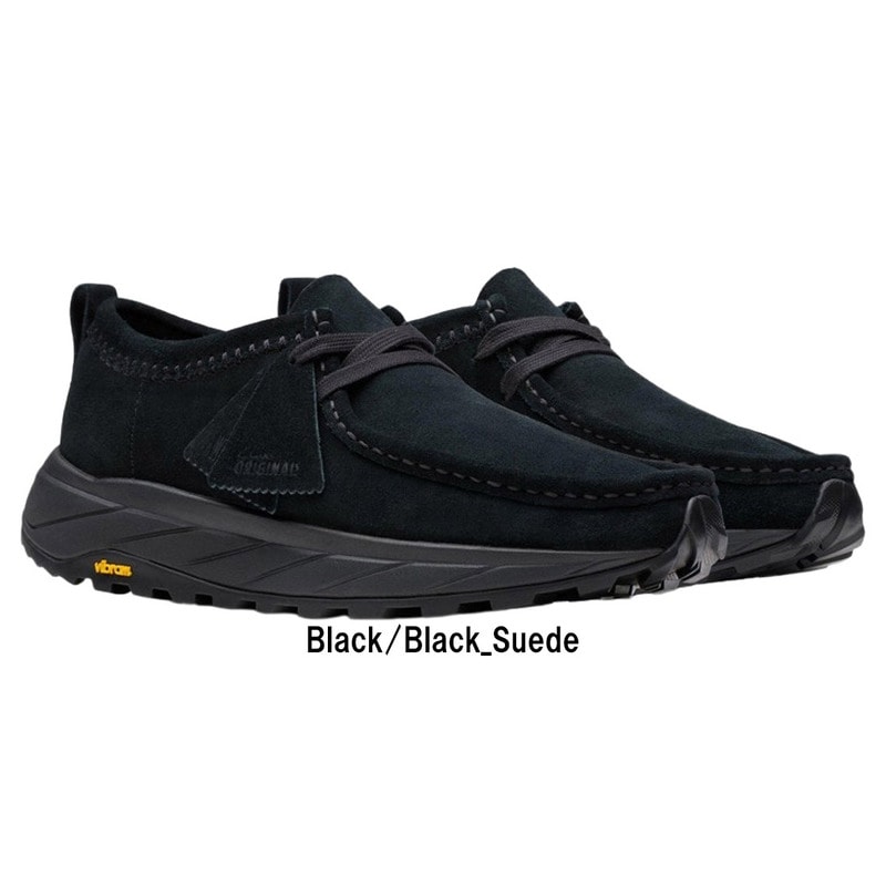 CLARKS(クラークス)メンズ ワラ エデン ロー シューズ ローカット ビブラムソール スエード ブラック モカシン レザー WALLA EDEN LO 26181120