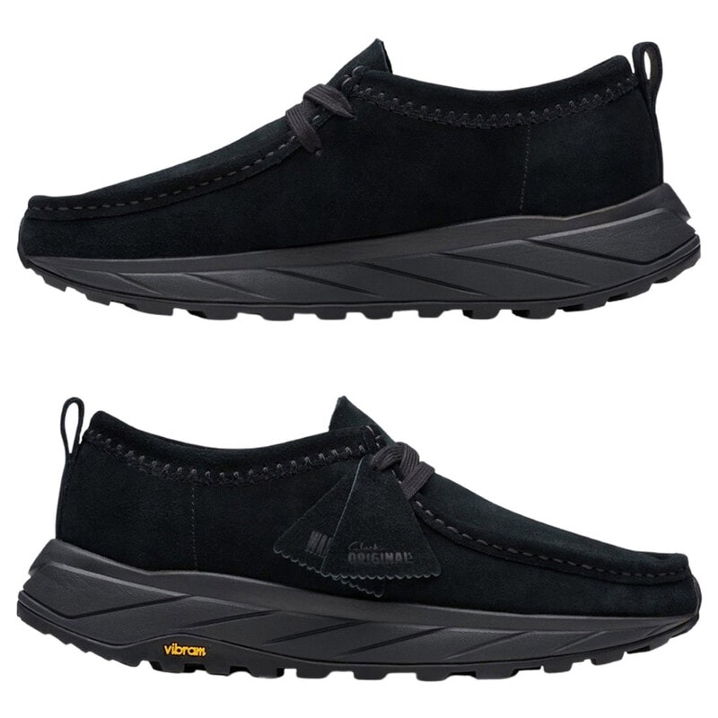 CLARKS(クラークス)メンズ ワラ エデン ロー シューズ ローカット ビブラムソール スエード ブラック モカシン レザー WALLA EDEN LO 26181120
