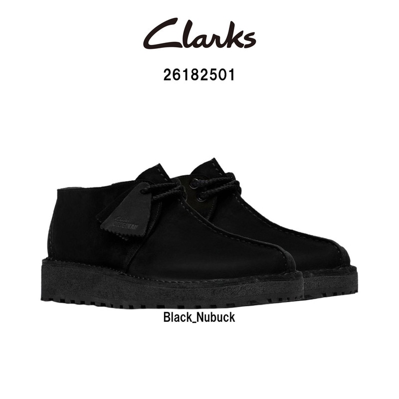 CLARKS(クラークス)メンズ トレック スカウト シューズ レースアップ ブラック ヌバック レザー トレックマン ロゴ カジュアル TREK SCOUT 26182501