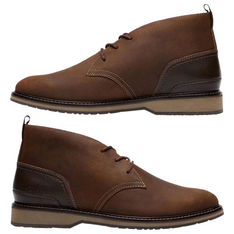 CLARKS(クラークス)モナハン チャッカ ブーツ レースアップ シューズ ビーズワックス レザー ブラウン 革靴 MONAHAN CHUKKA BOOT 26184407