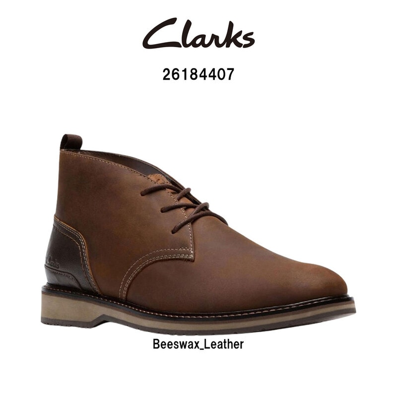 CLARKS(クラークス)モナハン チャッカ ブーツ レースアップ シューズ ビーズワックス レザー ブラウン 革靴 MONAHAN CHUKKA BOOT 26184407