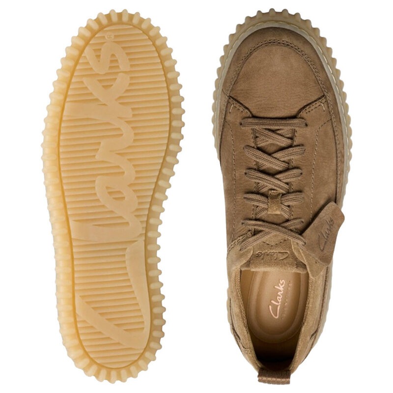 CLARKS(クラークス)メンズ トーヒル レース スニーカー レースアップ シューズ 厚底 リブソール ダークサンド ブラウン ヌバック TORHILL LACE 26184418