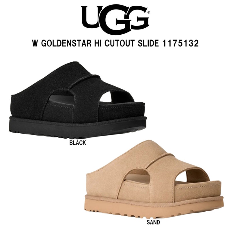 UGG(アグ)レディース ゴールデンスター ハイ カットアウト スライド サンダル スリッポン 厚底 スエード W GOLDENSTAR HI CUTOUT SLIDE 1175132