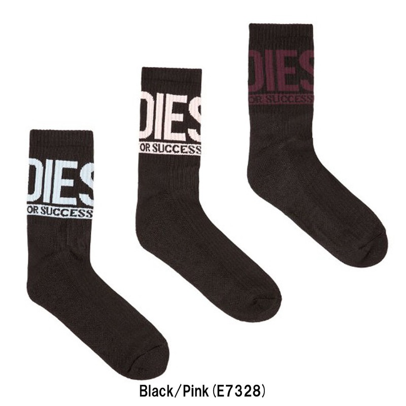 DIESEL(ディーゼル)ソックス セット 3足組 セット 靴下 クルー丈 ロゴ アソート カジュアル メンズ ギフト 3PK A178770HMAB