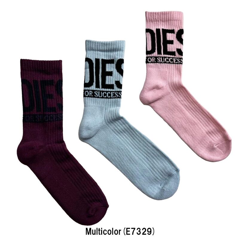 DIESEL(ディーゼル)ソックス セット 3足組 セット 靴下 クルー丈 ロゴ アソート カジュアル メンズ ギフト 3PK A178770HMAB