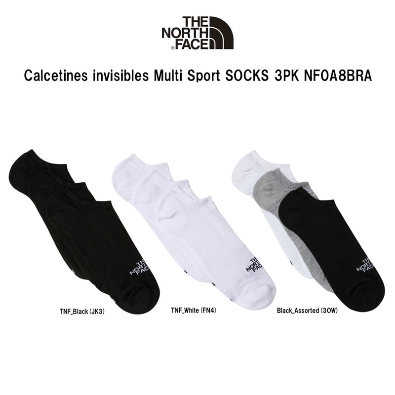 THE NORTH FACE(ザノースフェイス)ソックス 3足組 セット 靴下 ローカット くるぶし インビジブル スポーツ アウトドア メンズ  男性用 3PK NF0A8BRA