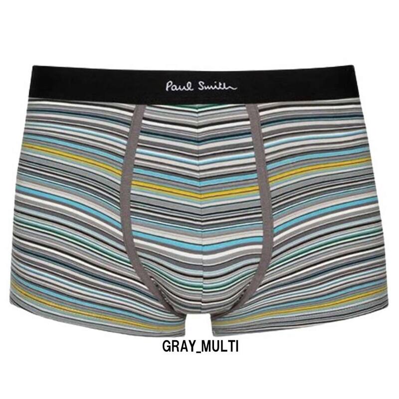 Paul Smith(ポールスミス)バラ売り ボクサーパンツ 単品 1枚 試着用 お試し 箱無し 前閉じ ロゴ ストライプ アンダーウェア メンズ 男性用 下着 M1A-MULTI
