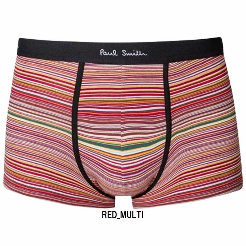 Paul Smith(ポールスミス)バラ売り ボクサーパンツ 単品 1枚 試着用 お試し 箱無し 前閉じ ロゴ ストライプ アンダーウェア メンズ 男性用 下着 M1A-MULTI
