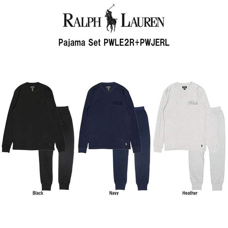POLO RALPH LAUREN(ポロ ラルフローレン)ルームウェア パジャマ  セットアップ Tシャツ ジョガーパンツ ワッフル生地 ロゴ 部屋着 メンズ PWLE2R+PWJERL