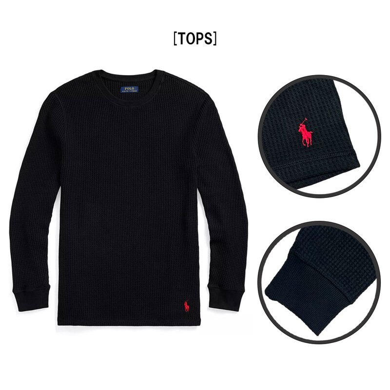POLO RALPH LAUREN(ポロ ラルフローレン)ルームウェア パジャマ  セットアップ Tシャツ ジョガーパンツ ワッフル生地 ロゴ 部屋着 メンズ POWLSR+POWPJR