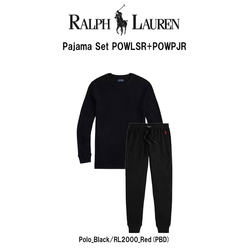 POLO RALPH LAUREN(ポロ ラルフローレン)ルームウェア パジャマ  セットアップ Tシャツ ジョガーパンツ ワッフル生地 ロゴ 部屋着 メンズ POWLSR+POWPJR