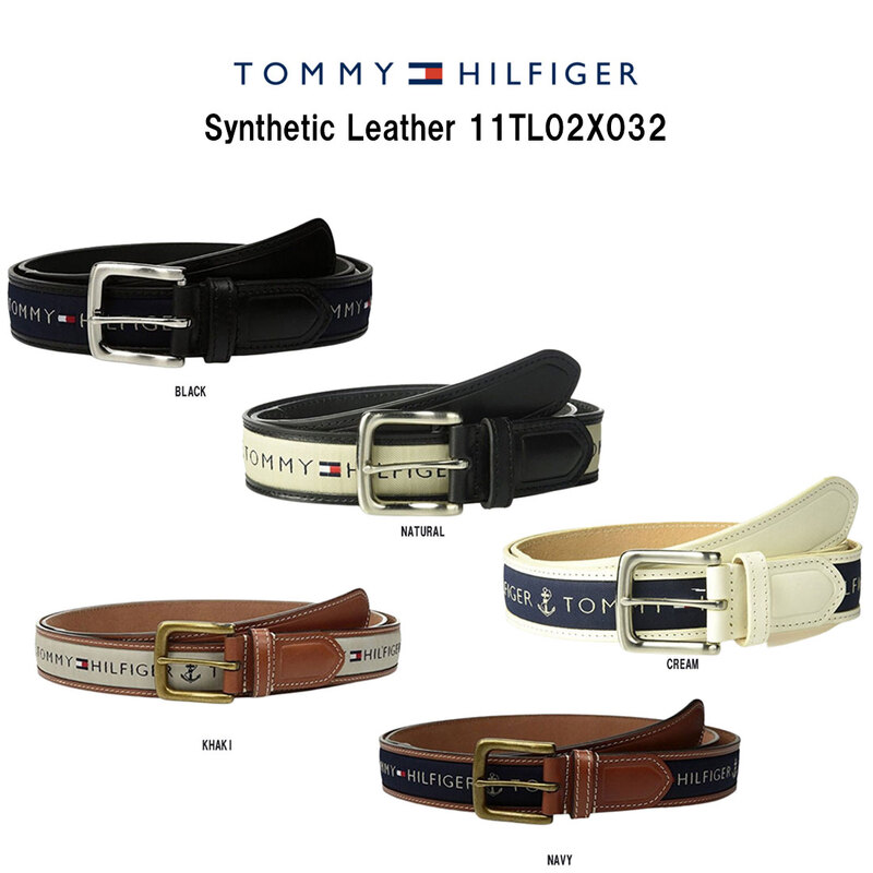 TOMMY HILFIGER(トミーヒルフィガー)ベルト 合皮 キャンバス地 ロゴ シンセティックレザー メンズ ギフト プレゼント カジュアル 男性用 11TL02X032