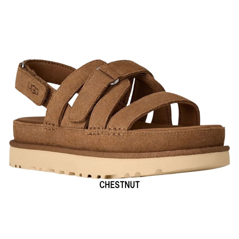 UGG(アグ)レディース ゴールデンスター グリーム サンダル スエード レザー ストラップ 調節可能 厚底 プラットフォーム ロゴ 軽量 EVA 女性用 1175122