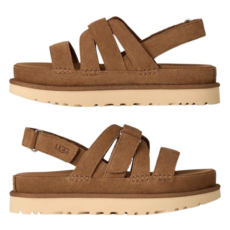 UGG(アグ)レディース ゴールデンスター グリーム サンダル スエード レザー ストラップ 調節可能 厚底 プラットフォーム ロゴ 軽量 EVA 女性用 1175122