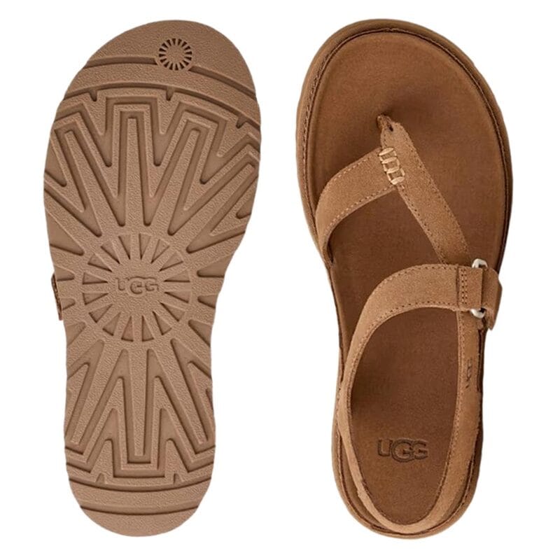 UGG(アグ)レディース ゴールデンゲーズ トウ ポスト サンダル スエード レザー 調節可能 親指ループ バックル ストラップ 女性用 1175134