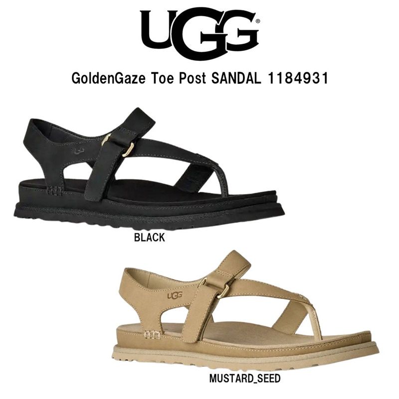 UGG(アグ)レディース ゴールデンゲーズ トウ ポスト サンダル レザー 調節可能 親指ループ バックル ストラップ 女性用 1184931