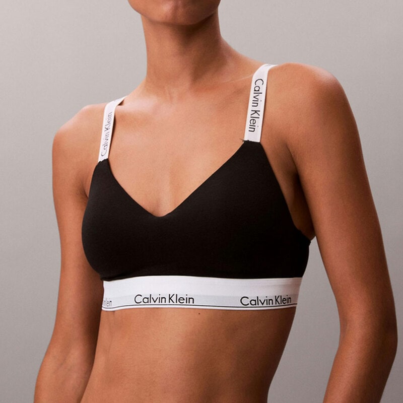 Calvin Klein(カルバンクライン)ck レディース ブラレット ブラジャー ロゴ コットン ストラップ ノンワイヤー アンダーウェア 女性用 下着 QF8504