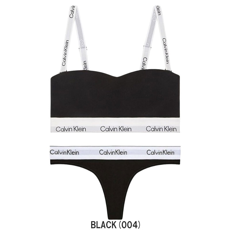 Calvin Klein(カルバンクライン)ck レディース ブラ&ショーツ セット Tバック ロゴ 無地 ノンワイヤー アンダーウェア インナー 下着 QF8497+QF8518