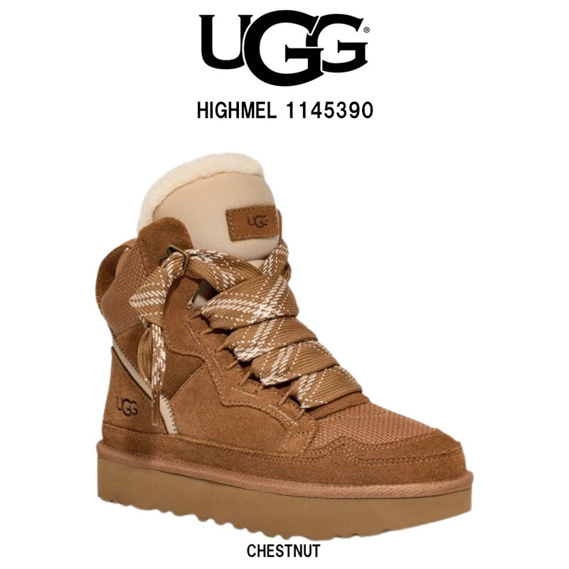 UGG(アグ)レディース ハイメル スニーカー ハイカット キャンバスメッシュ スエード レースアップ シューズ ボリューム カジュアル 靴 1145390