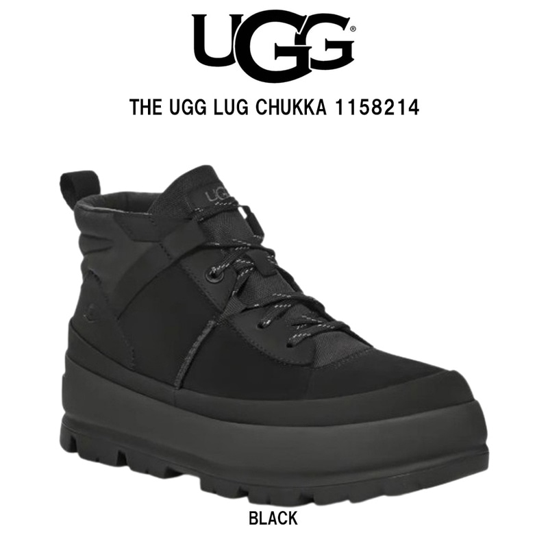UGG(アグ)メンズ ザ UGG ラグ チャッカ ブーツ レースアップ キャンバス ヌバック ロゴ 耐水 はっ水 厚底 シューズ 男性用 1158214