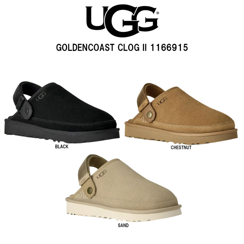 UGG(アグ)メンズ ゴールデンコースト クロッグ II サンダル ストラップ スエード スリッポン 調節可能 カジュアル シューズ 1166915