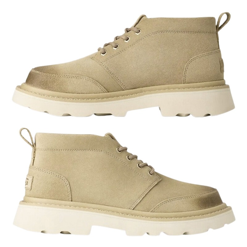 UGG(アグ)メンズ チャッカ ラグ ブーツ レースアップ シューズ スエード レザー ロゴ ステッチ 厚底 プルタブ カジュアル 男性用 靴 1171113