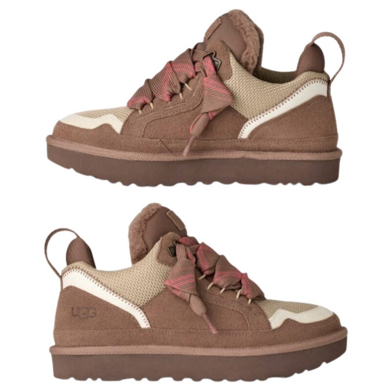 UGG(アグ)レディース ローメル スニーカー シューズ スエード キャンバスメッシュ 異素材 ロゴ レースアップ 厚底 靴 Lowmel 1144032