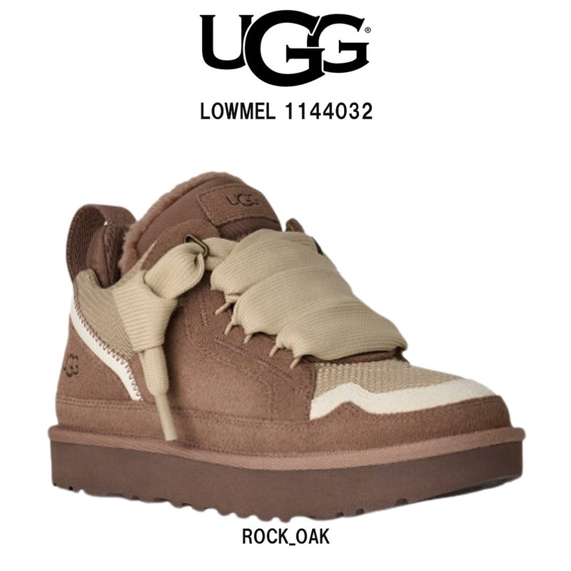 UGG(アグ)レディース ローメル スニーカー シューズ スエード キャンバスメッシュ 異素材 ロゴ レースアップ 厚底 靴 Lowmel 1144032
