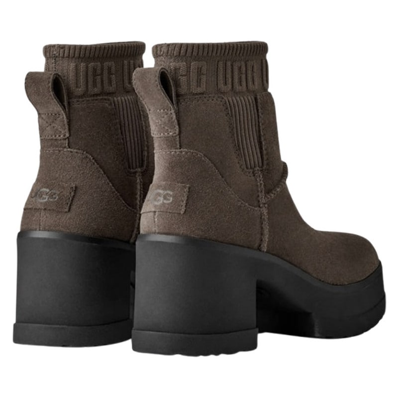 UGG(アグ)レディース モクシー チェルシー ブーツ ヒール 厚底 ロゴ 耐水 はっ水 スエード スクエアトゥ 靴 MOXY CHELSEA 1173724
