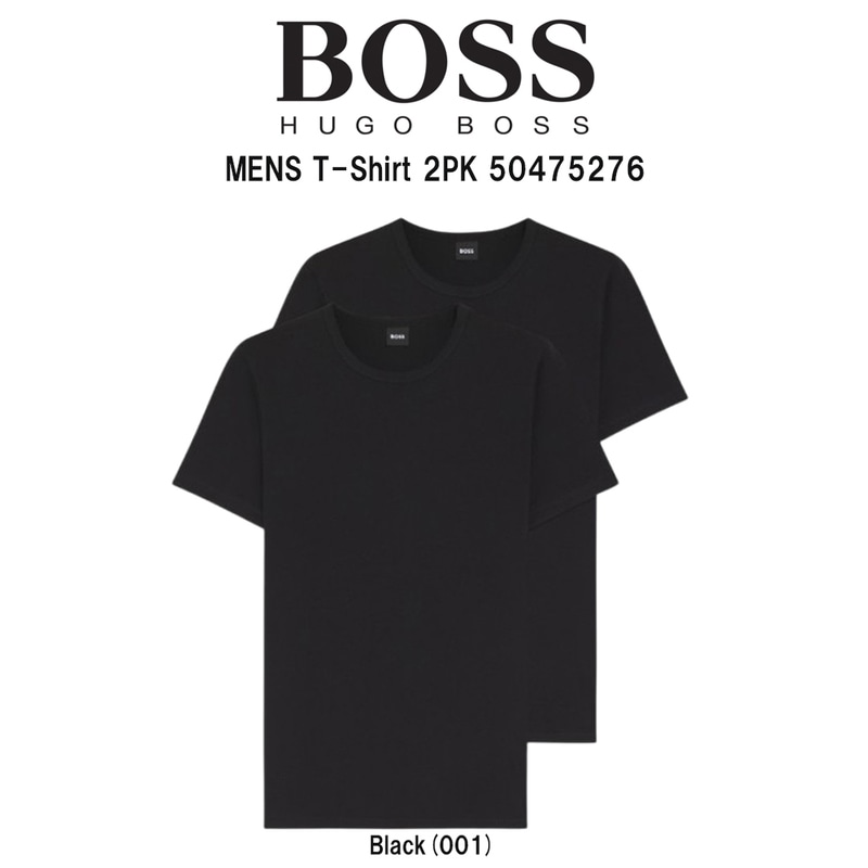 HUGO BOSS(ヒューゴボス)メンズ Tシャツ クルーネック 半袖 スリムフィット 2枚組 アソート セット コットン 綿 下着 肌着 インナー 男性用 50475276