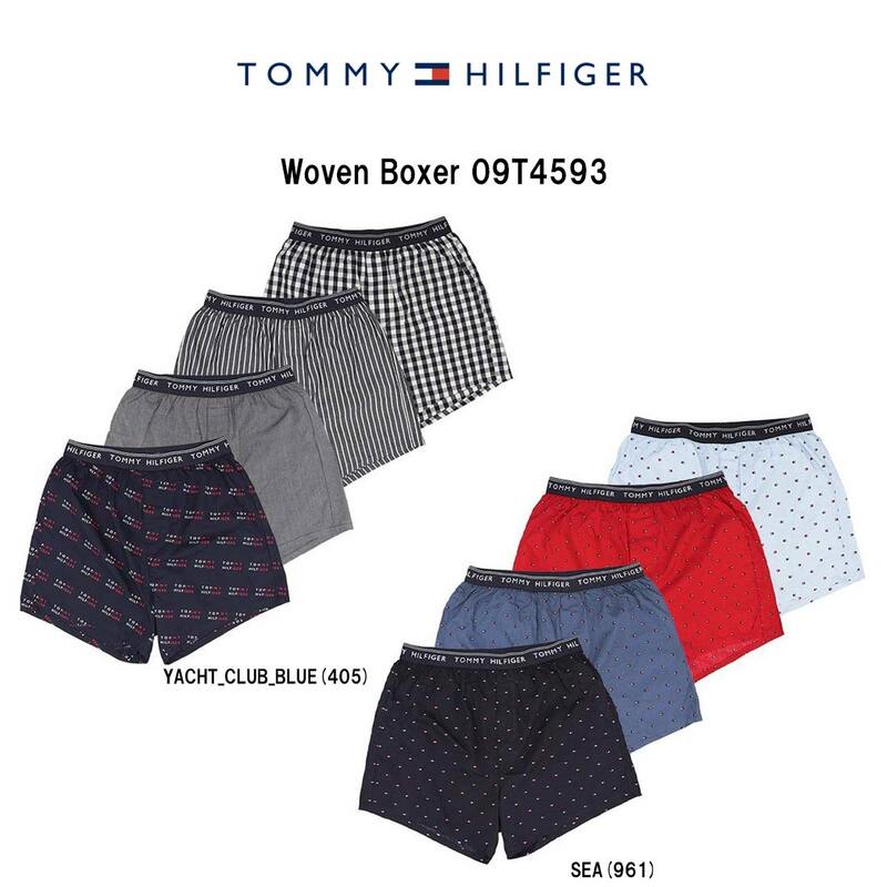 TOMMY HILFIGER(トミーヒルフィガー)トランクス 4枚セット コットン 綿 メンズ 下着 Woven Boxer 4PK 09T4593