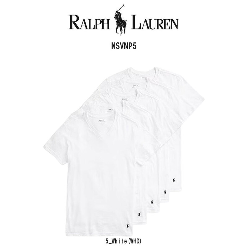 POLO RALPH LAUREN(ポロ ラルフローレン)Tシャツ Vネック 半袖 スリムフィット コットン 綿 5枚組 パック メンズ インナー 男性用 肌着 下着 NSVNP5
