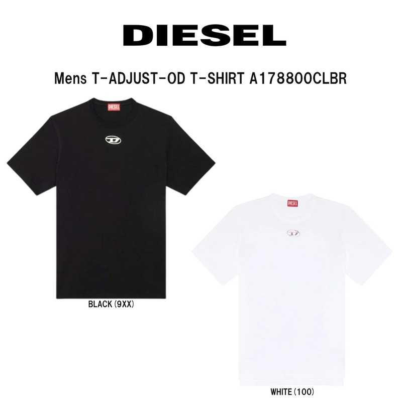 DIESEL(ディーゼル)メンズ Tシャツ 半袖 クルーネック オーバルD ロゴ トップス カットソー コットン シンプル ギフト T-ADJUST-OD A178800CLBR