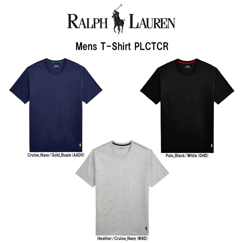 POLO RALPH LAUREN(ポロ ラルフローレン)メンズ Tシャツ 半袖 クルーネック ルームウェア ロゴ 刺繍 ワンポイント カジュアル リラックス PLCTCR