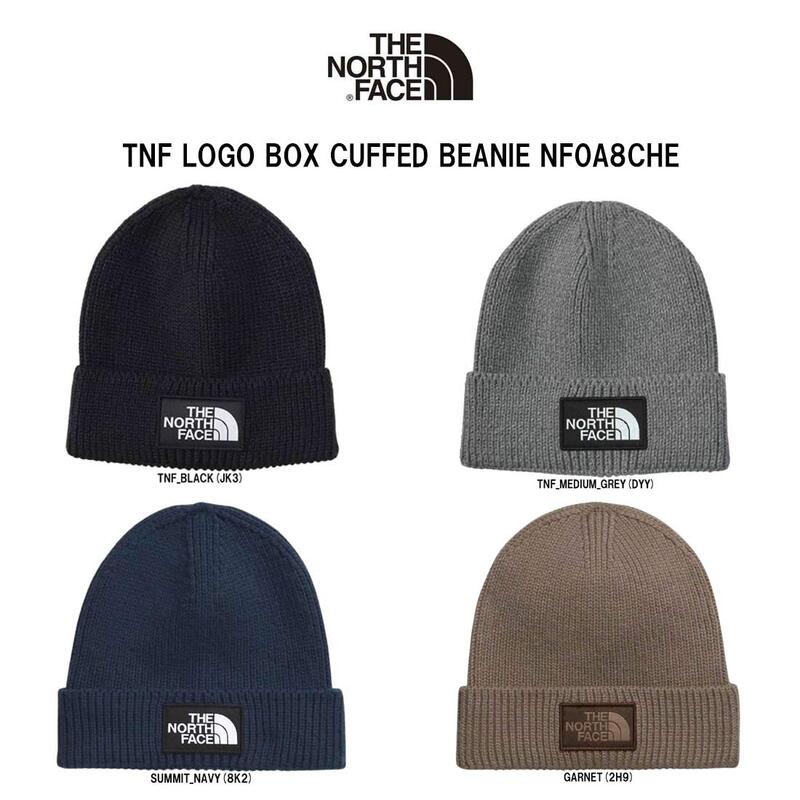 THE NORTH FACE(ザノースフェイス)ビーニー ニットキャップ ボックスロゴ 帽子 シンプル リブ 防寒 アウトドア ストリート NF0A8CHE