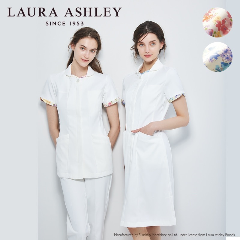 即日発送 ナースワンピース Lw401 Laura Ashley ローラ アシュレイ Laura Ashley 医療白衣のいしまる
