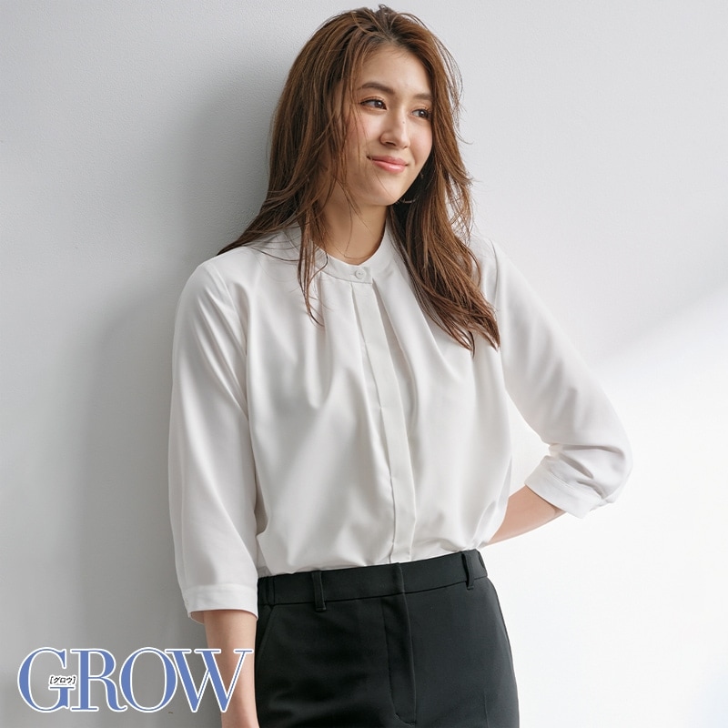未使用 SACRA 比翼仕立て パープル ブラウス 比翼ブラウス GBLL-2366 GROW グロウ | GROW / グロウ,冬物