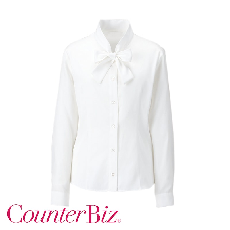 長袖ボウタイブラウス 8458 ブラウス 長袖 事務服 いしまる