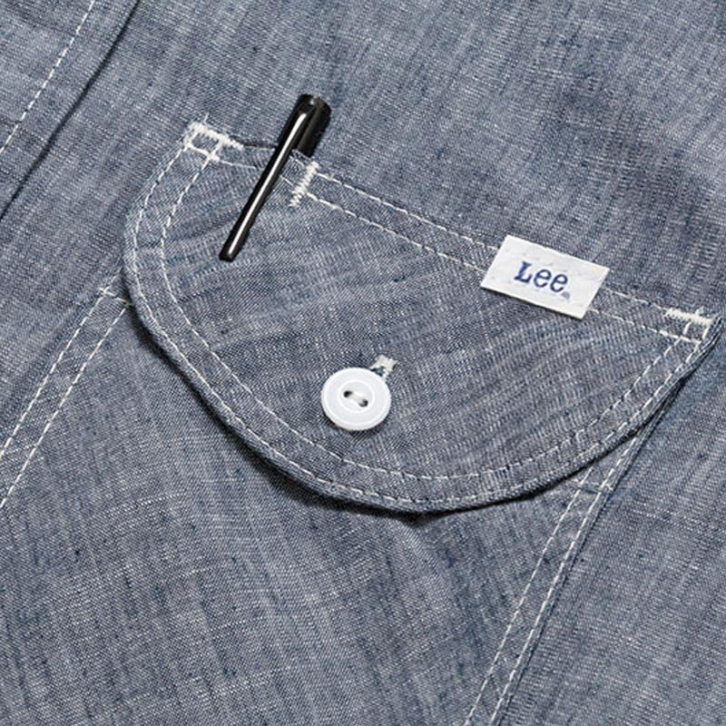 Lee シャンブレー七分袖シャツ [男性用] LCS46004 【日時指定不可