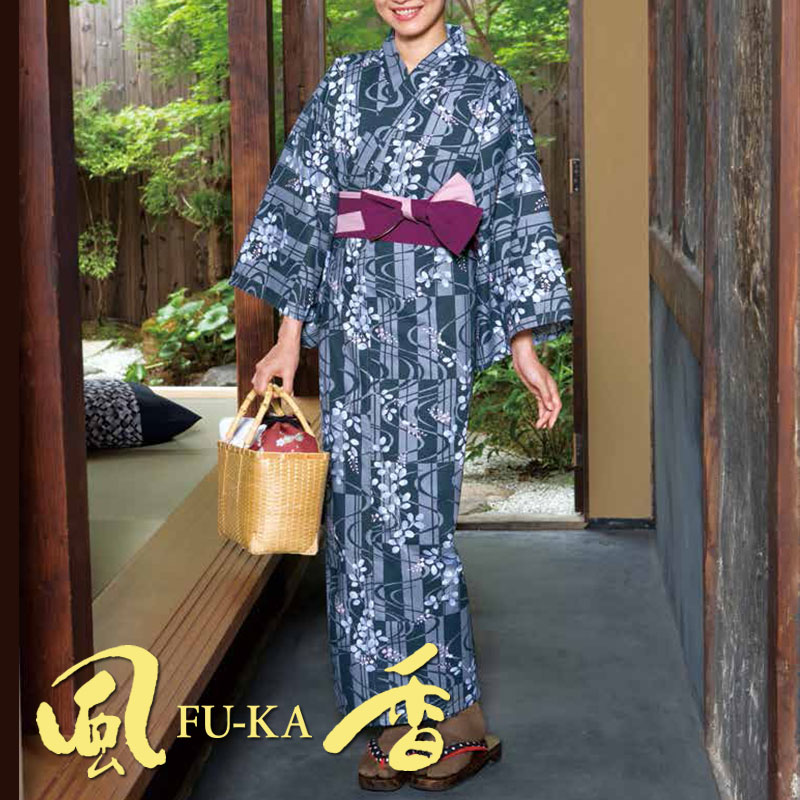 風香bis】リネンゆかた (古都のかほり) [女性用] YU-3719 | 風香(FU-KA