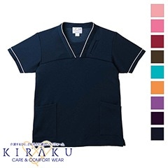 KIRAKU ユニフォーム 介護 Lサイズ CR156-13 ネイビー 2枚 楽天市場】CR156 トンボ キラク 介護ウェア ニットシャツ 男女