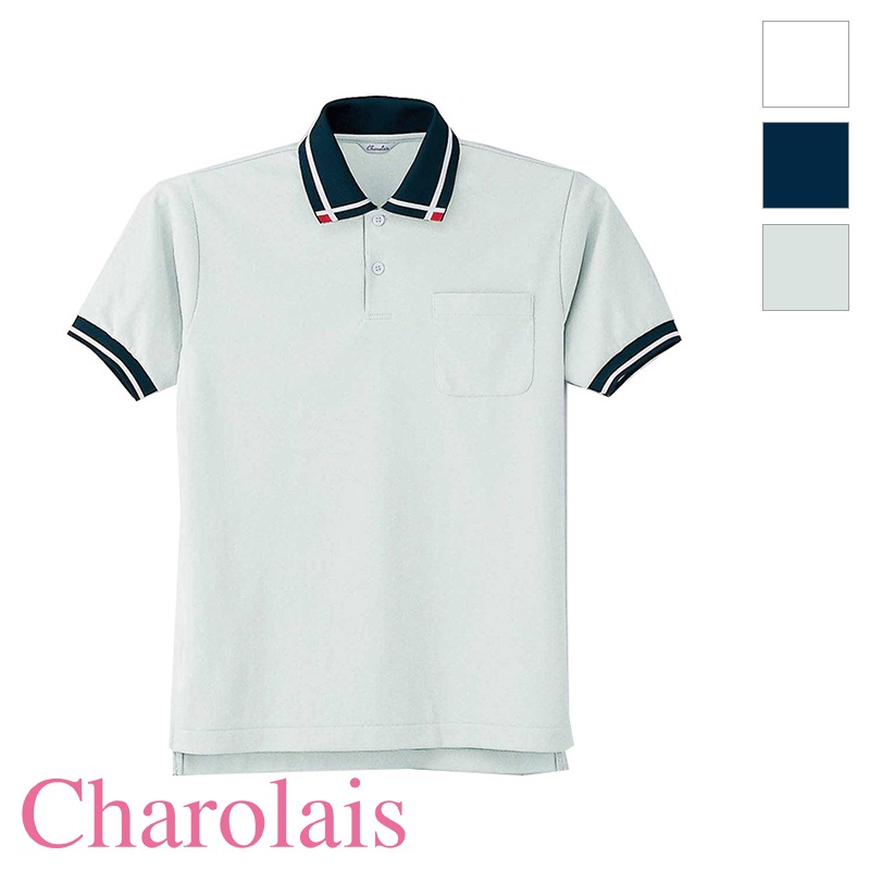 Chanel グレー ポロシャツ 半袖 CHANEL シャネル 半袖 Tシャツ ナイロン スパンデックス グレー
