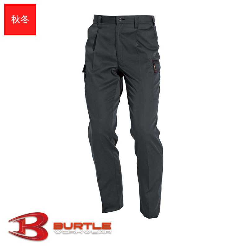 ワンタックワークパンツ 制電ソフトツイル グレー ウエスト82cm