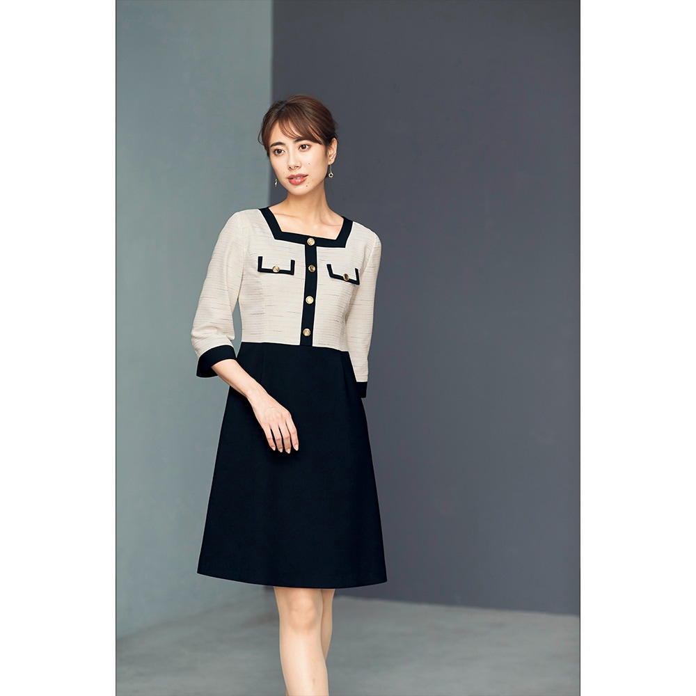 ワンピース アンジョア 事務服 制服 仕事服 クリニック 病院 美容 受付