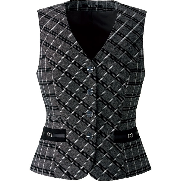 事務服,ベストボンオフィス 事務服 ベスト AV1272 オックスチェックの