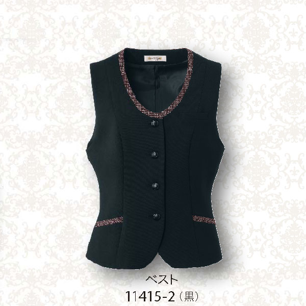 事務服,ベスト事務服 ベスト 11415 アンジョア en joie フレキシブル
